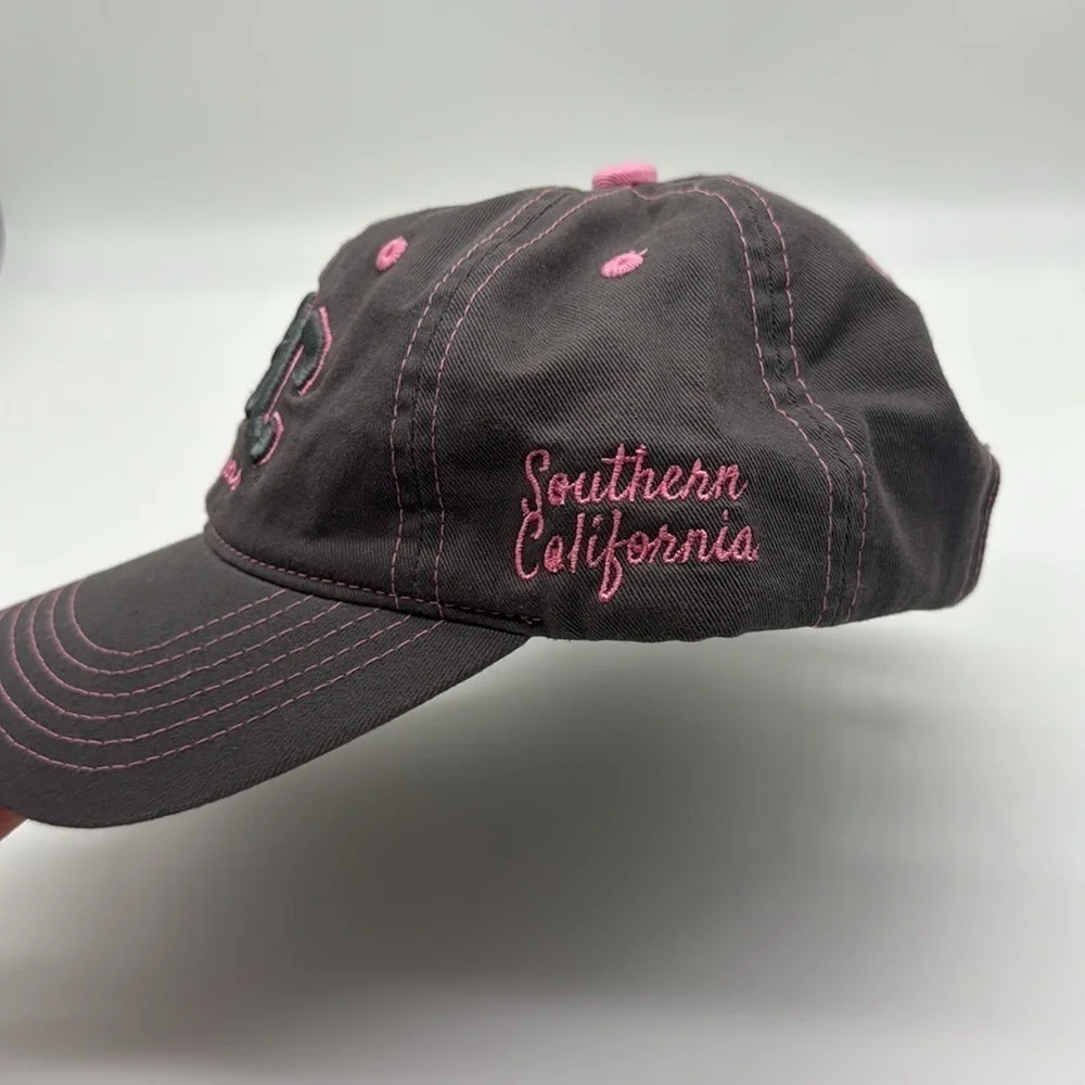 USC Trojans Heritage Girls Adjustable Gray & Pink Baseball Cap Hat One Size